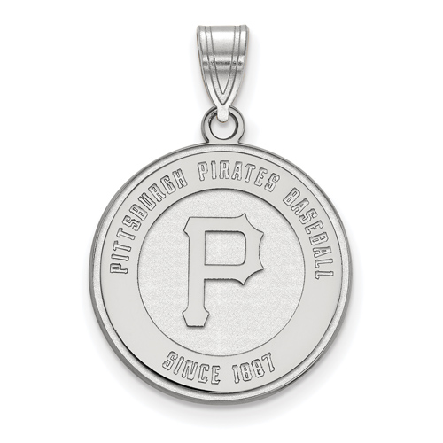 Sterling Silver 3/4in Pittsburgh Pirates Baseball Since 1887 Pendant