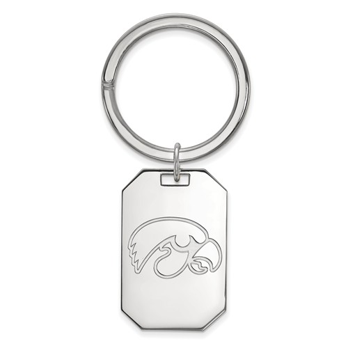 Sterling Silver University of Iowa Key Chain