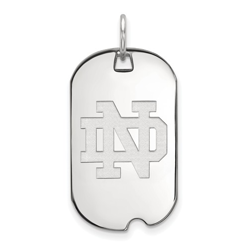 14k White Gold University of Notre Dame Small Dog Tag