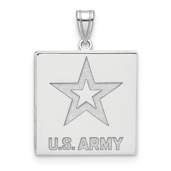 Sterling Silver United States Army Logo Pendant 1in