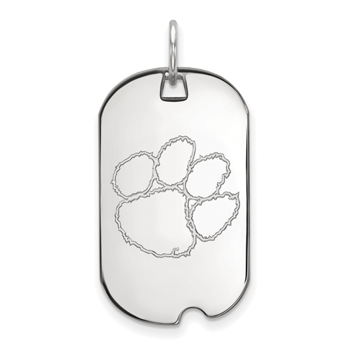Sterling Silver Clemson University Small Dog Tag