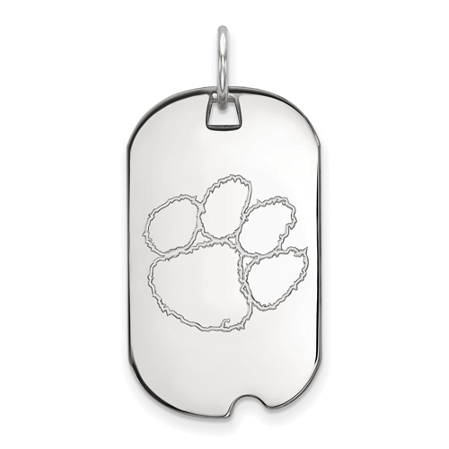 14kt White Gold Clemson University Small Dog Tag