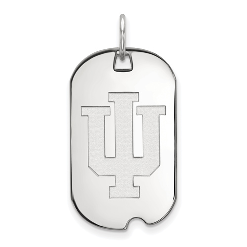 14kt White Gold Indiana University Small Dog Tag