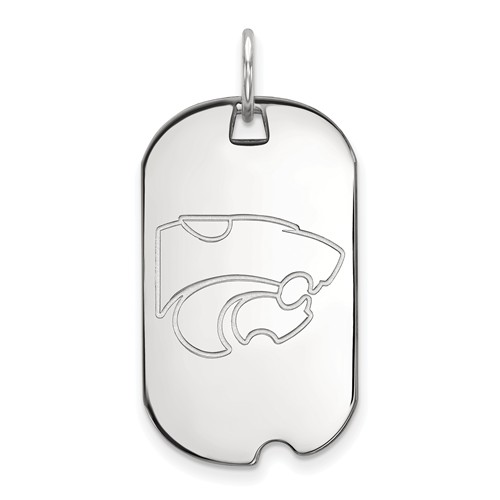 10k White Gold Kansas State University Small Dog Tag