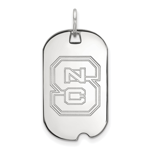 14k White Gold North Carolina State University Small Dog Tag
