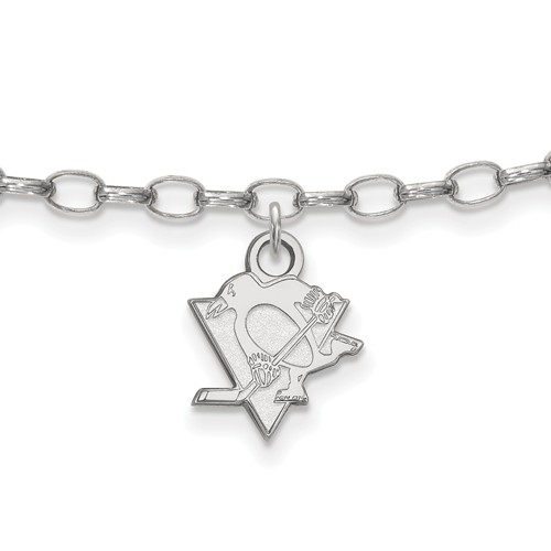 Sterling Silver 9in Pittsburgh Penguins Anklet
