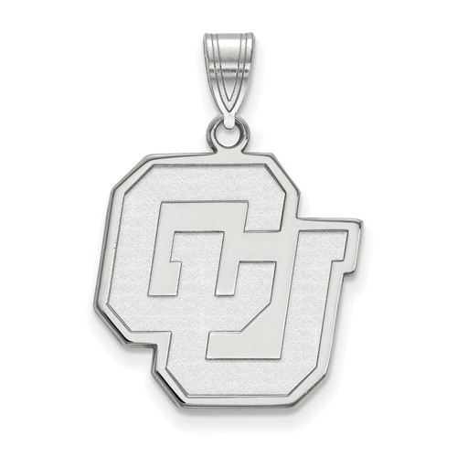 University of Colorado Logo Pendant 3/4in 14k White Gold