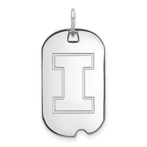 Sterling Silver University of Illinois Small Dog Tag