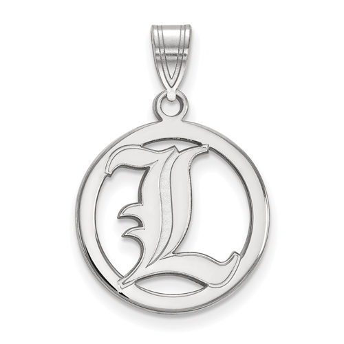 Sterling Silver 5/8in University of Louisville Pendant in Circle
