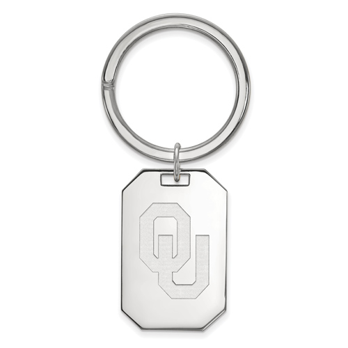 Sterling Silver University of Oklahoma OU Key Chain