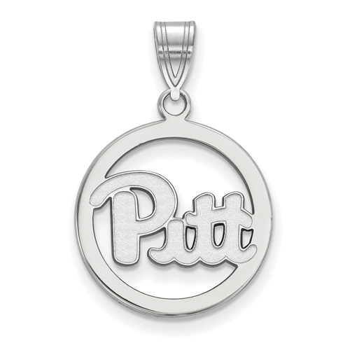 Sterling Silver 5/8in University of Pittsburgh Pendant in Circle