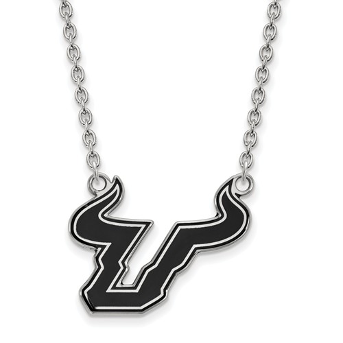 Sterling Silver University of South Florida Enamel Necklace