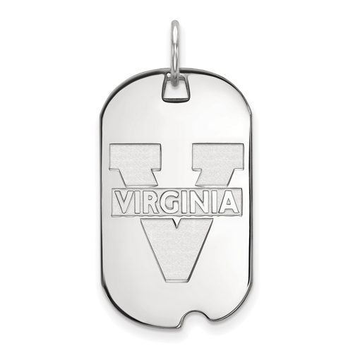 10kt White Gold University of Virginia Small Dog Tag