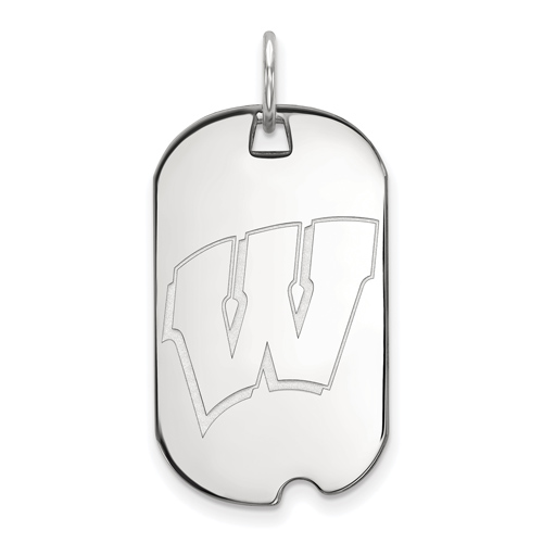 Sterling Silver University of Wisconsin Small Dog Tag