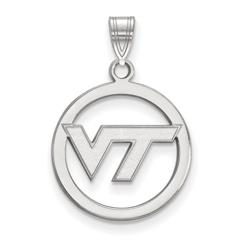 Sterling Silver Virginia Tech Circle Pendant