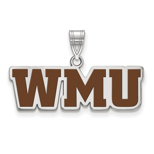 Sterling Silver Western Michigan University WMU Enamel Pendant
