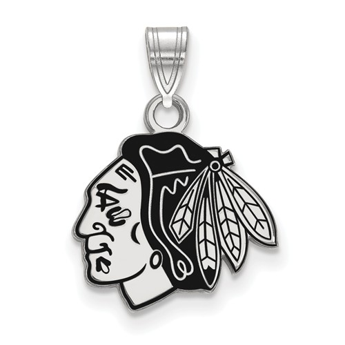 Chicago Blackhawks Enamel Charm 1/2in Sterling Silver