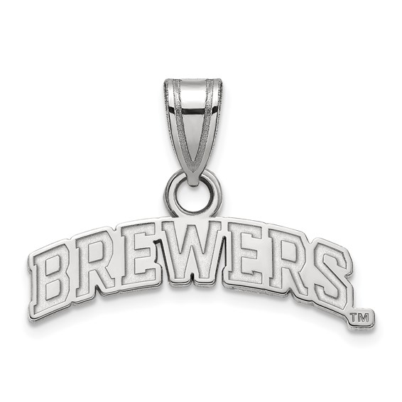 Sterling Silver 1/2in Milwaukee Brewers Script Pendant