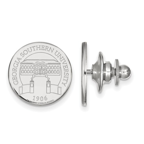 14k White Gold Georgia Southern University Crest Lapel Pin