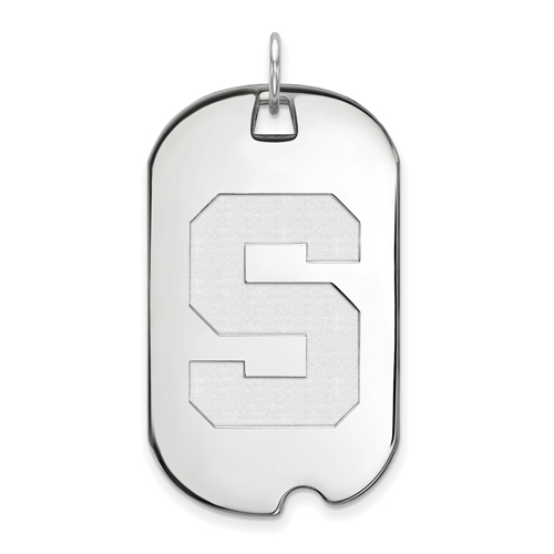 14kt White Gold Michigan State University Dog Tag