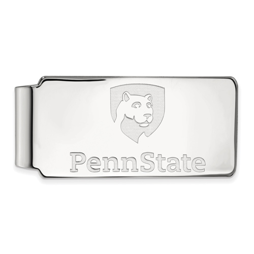 14kt White Gold Penn State University Lion Shield Money Clip