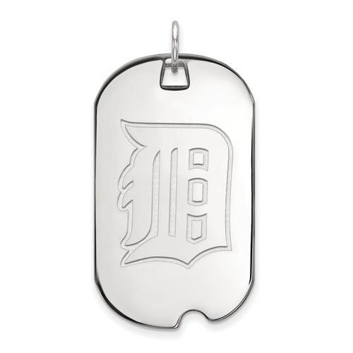 10kt White Gold Detroit Tigers 1 1/2in Dog Tag