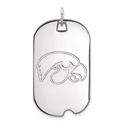 Sterling Silver University of Iowa Dog Tag