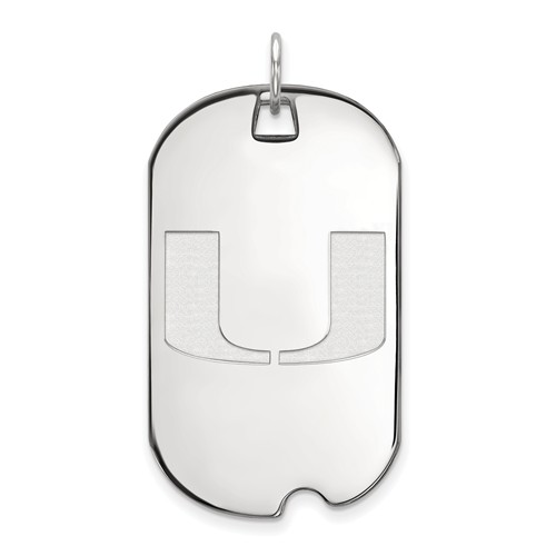 10kt White Gold University of Miami Dog Tag