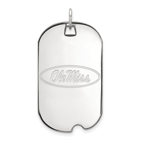 10k White Gold University of Mississippi Dog Tag