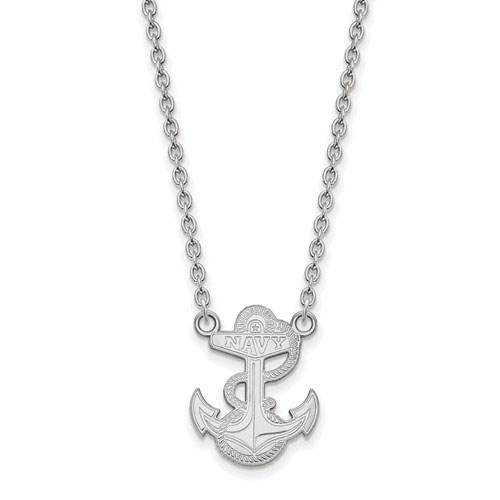 United States Naval Academy Anchor Necklace 3/4in Sterling Silver