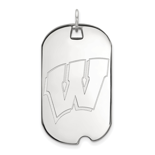 Sterling Silver University of Wisconsin Dog Tag