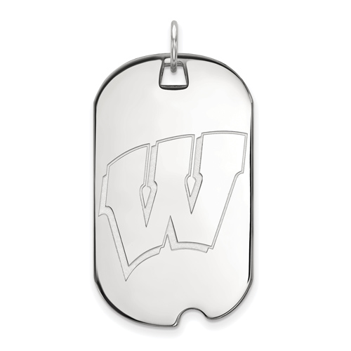 10kt White Gold University of Wisconsin Dog Tag