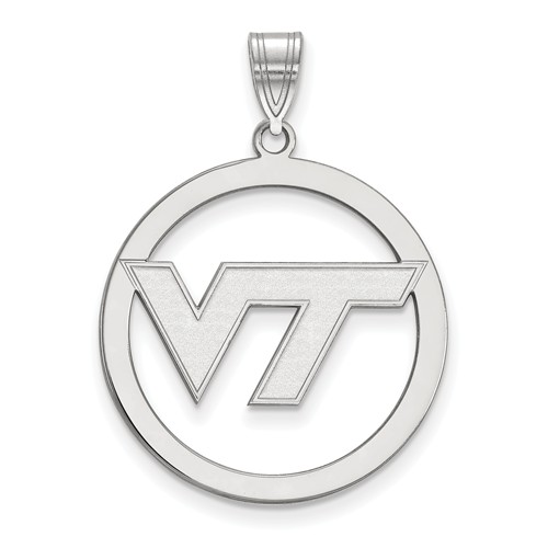 Sterling Silver Virginia Tech Circle Pendant 1in