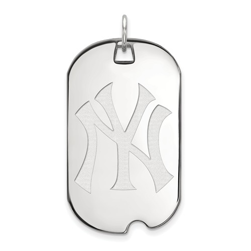 Sterling Silver New York Yankees Large Dog Tag