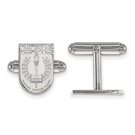 Sterling Silver University of Memphis Crest Cuff Links
