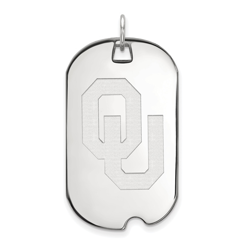 14kt White Gold University of Oklahoma OU Dog Tag
