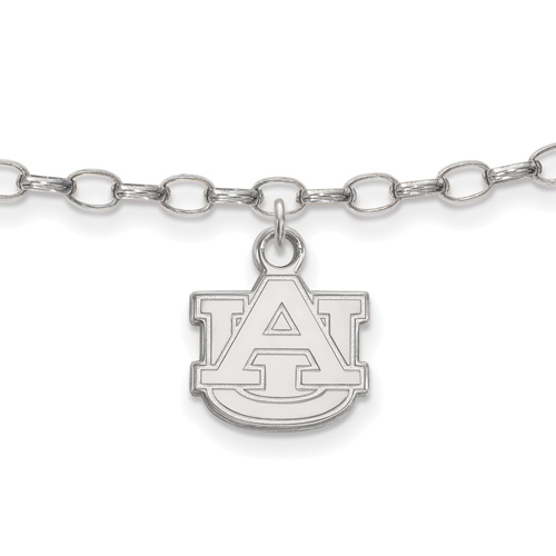 Sterling Silver 9in Auburn University Anklet