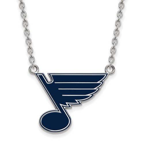 Sterling Silver St. Louis Blues Enamel Necklace