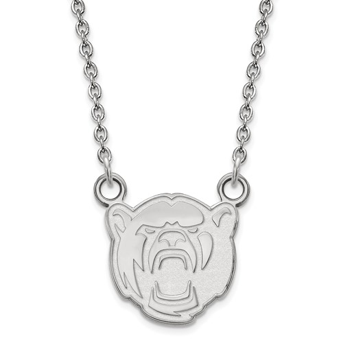 Baylor University Bear Head Pendant Necklace Small 10k White Gold