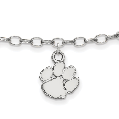 Sterling Silver 9in Clemson University Anklet