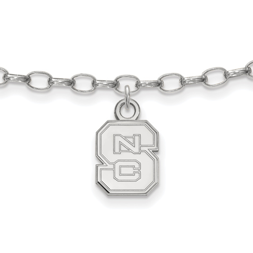Sterling Silver 9in North Carolina State University Anklet