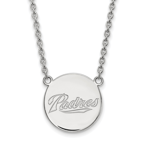 Sterling Silver San Diego Padres Pendant on 18in Chain
