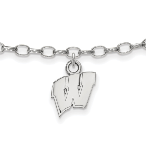 Sterling Silver 9in University of Wisconsin Anklet