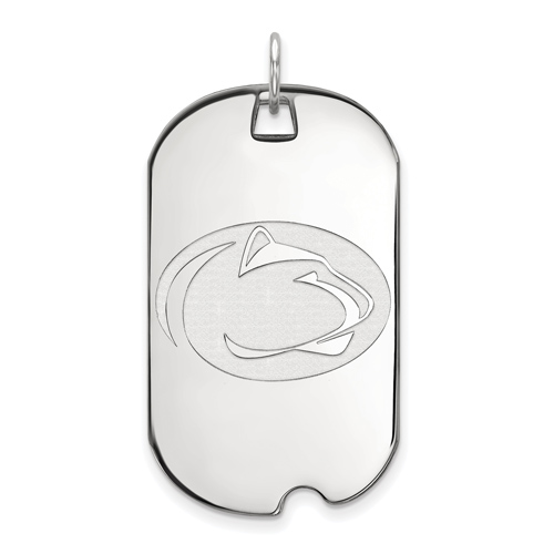 14kt White Gold Penn State University Dog Tag