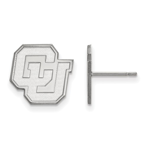 University of Colorado Post Earrings 14k White Gold