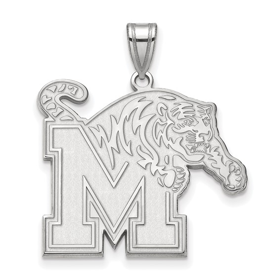 Sterling Silver University of Memphis Tigers Logo Pendant 1in