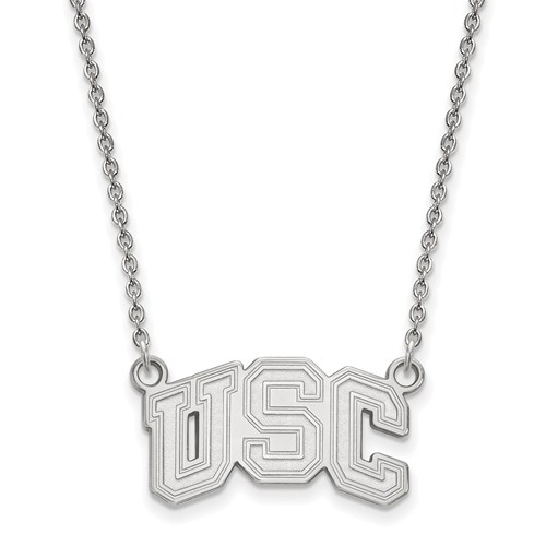 Sterling Silver Small USC Trojan Pendant with 18in Chain
