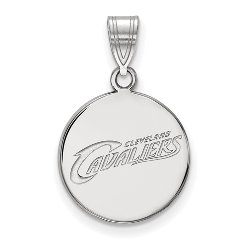 10kt White Gold 5/8in Round Cleveland Cavaliers Pendant