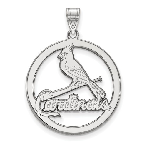 Sterling Silver 1in St. Louis Cardinals Round Pendant