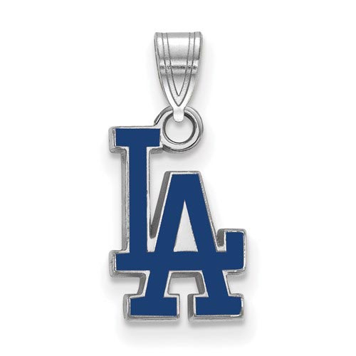 Sterling Silver Los Angeles Dodgers LA Small Enamel Pendant 1/2in